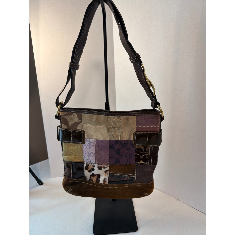 Coach Patchwork Crossbody Women Medium Multi  Holiday Gallery Bag 3573 - Picture 3 of 9